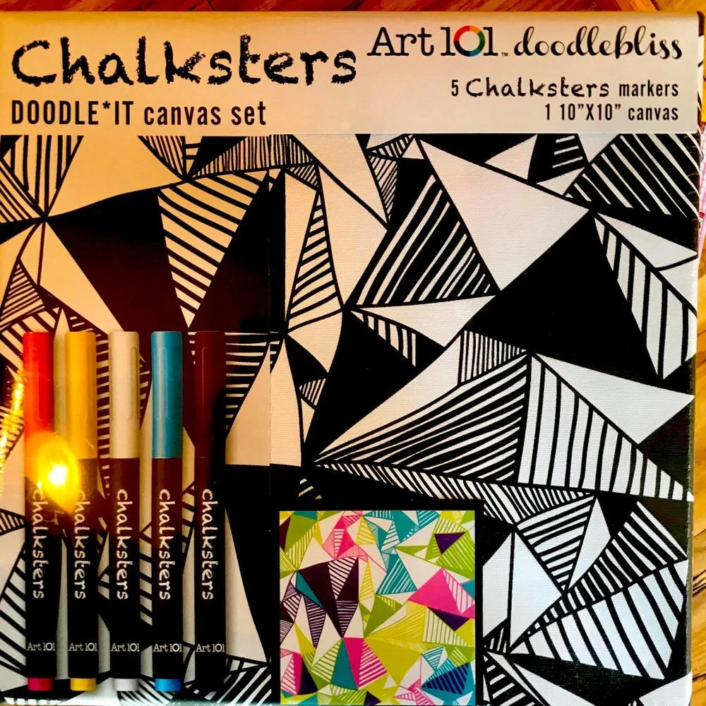 NEW Chalksters Art 101 Doodle Bliss canvas chalk marker abstract art set sealed